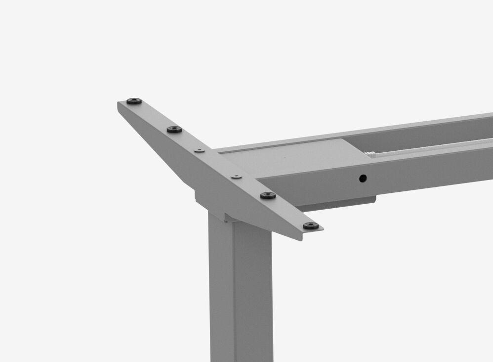 Scrivania FOKUS - Decoro: Bianco top | Struttura: Grigio | Dimensione del piano: 120x70