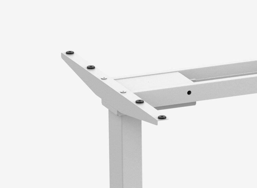 FOKUS Gestell Weiß, Tischplatte 1200 x 700 x 19 mm Lichtgrau