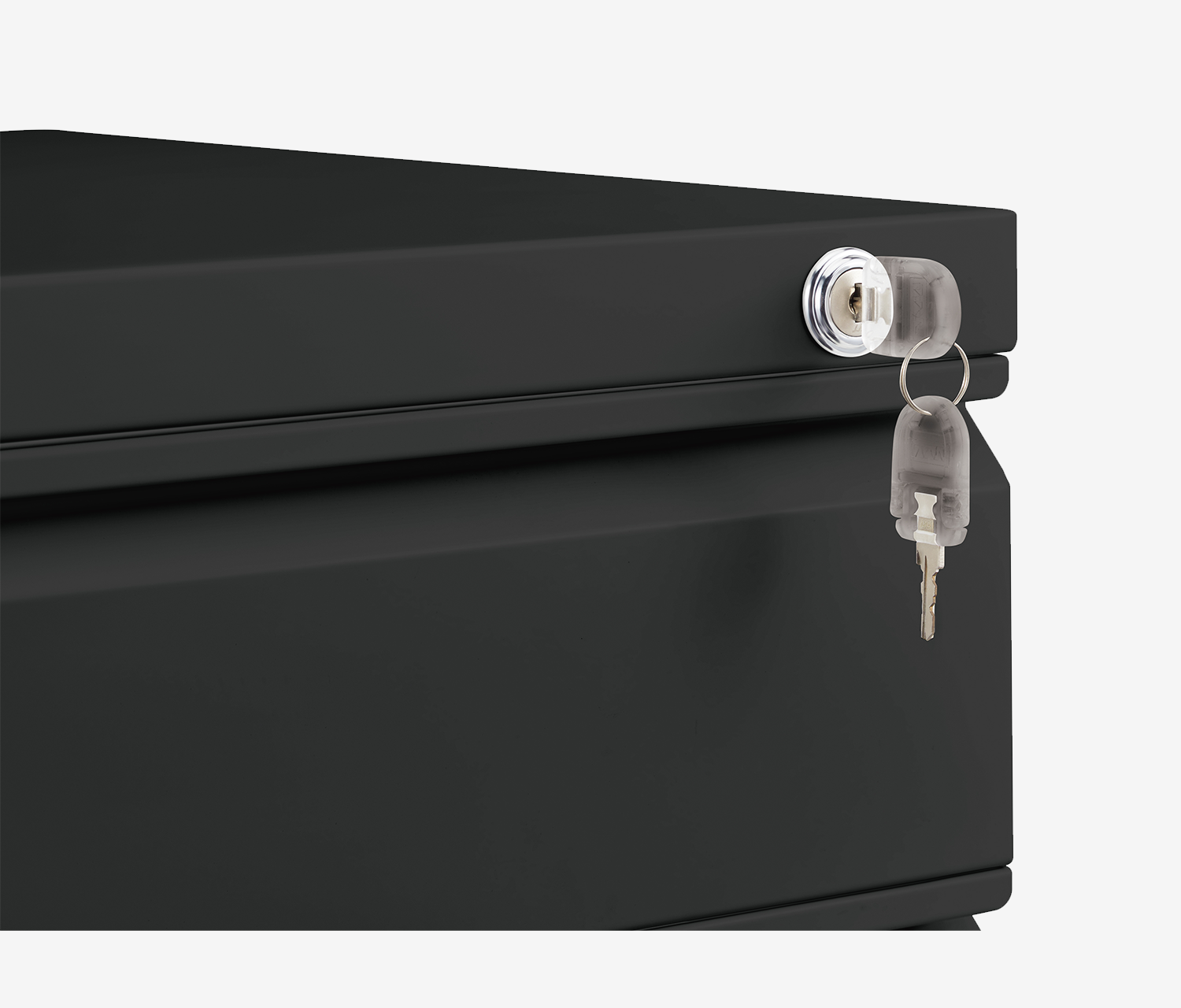 Metall Rollcontainer Schwarz - ohne Blende