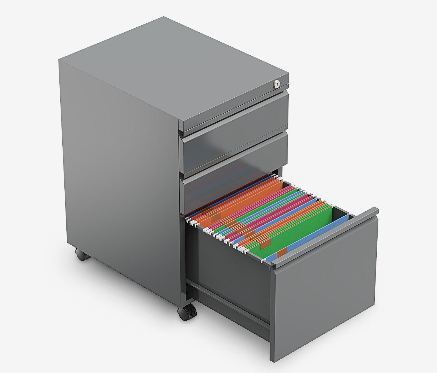 Contenitore a rotelle in metallo