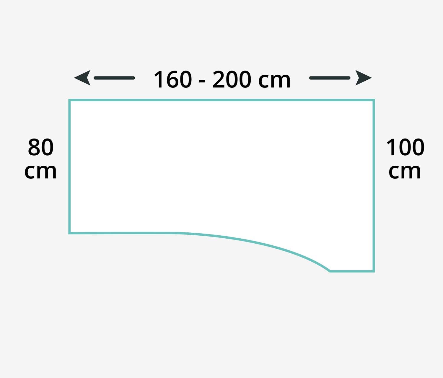 Freiform Tischplatte Melamin Dekor in 3 Größen