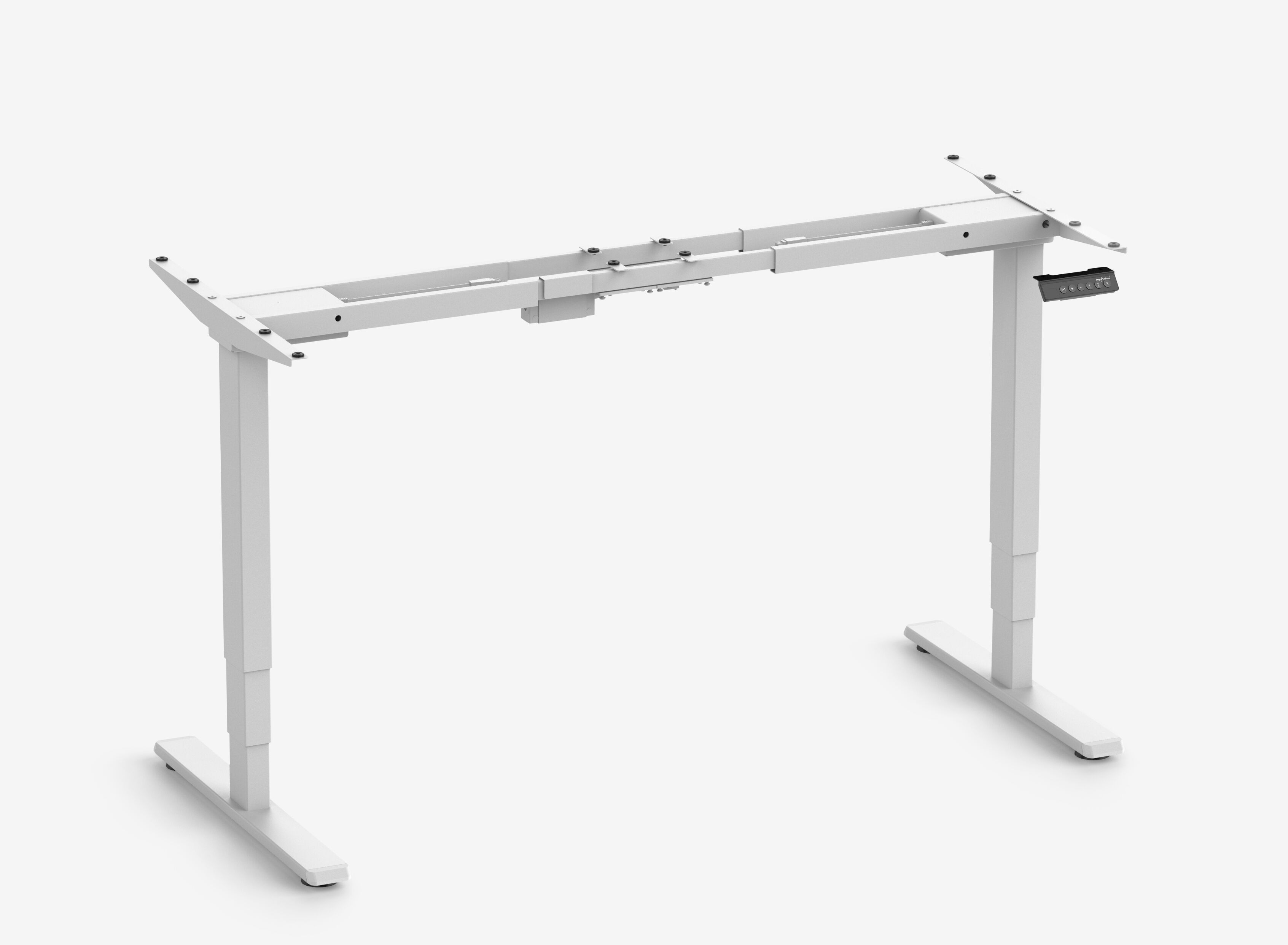 FOKUS Gestell Weiß, Tischplatte 1200 x 700 x 19 mm Lichtgrau