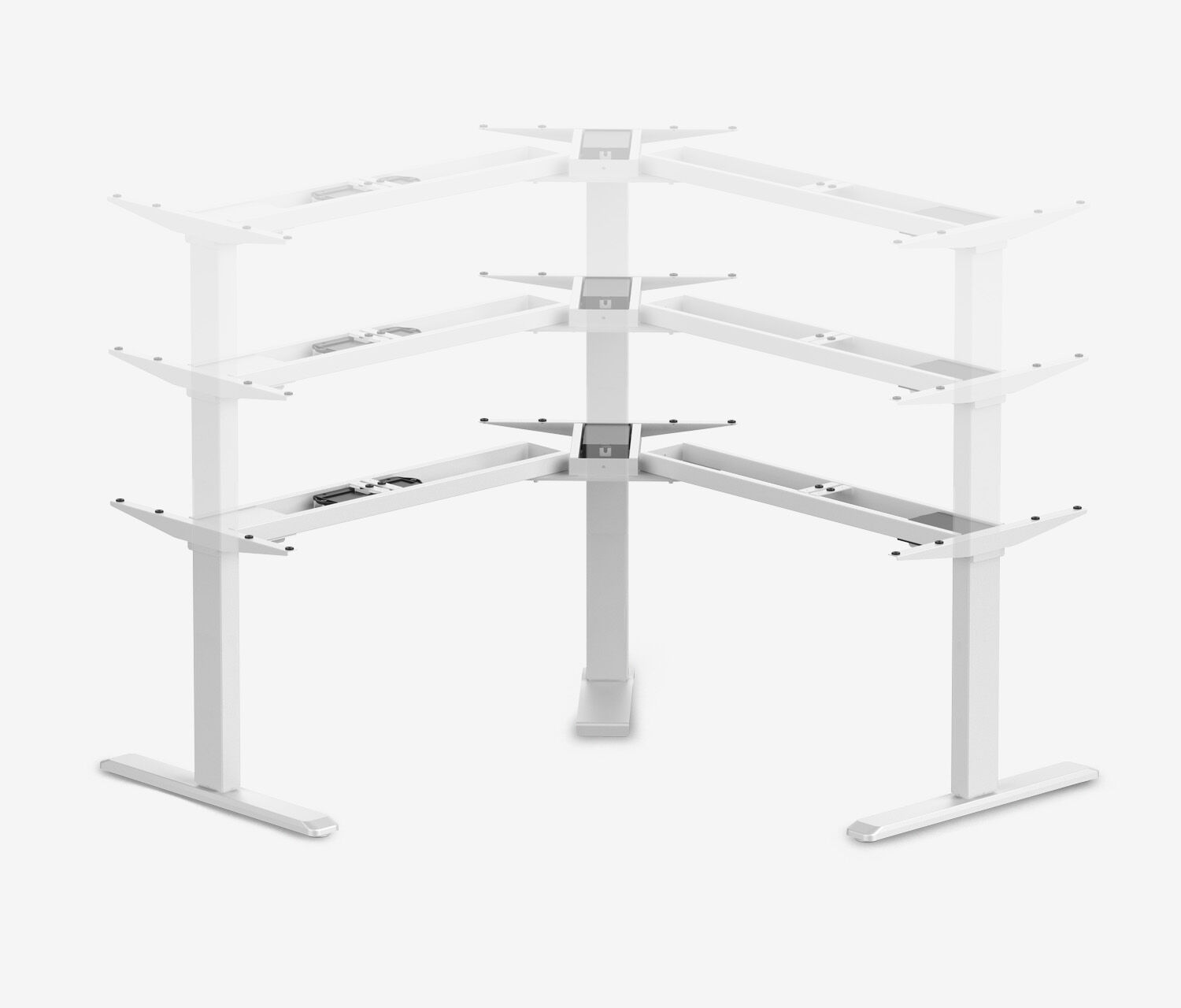 PRIMUS Scrivania angolare a L - Decoro: Bianco top | Dimensione del piano: 140x80 | Struttura: Bianco