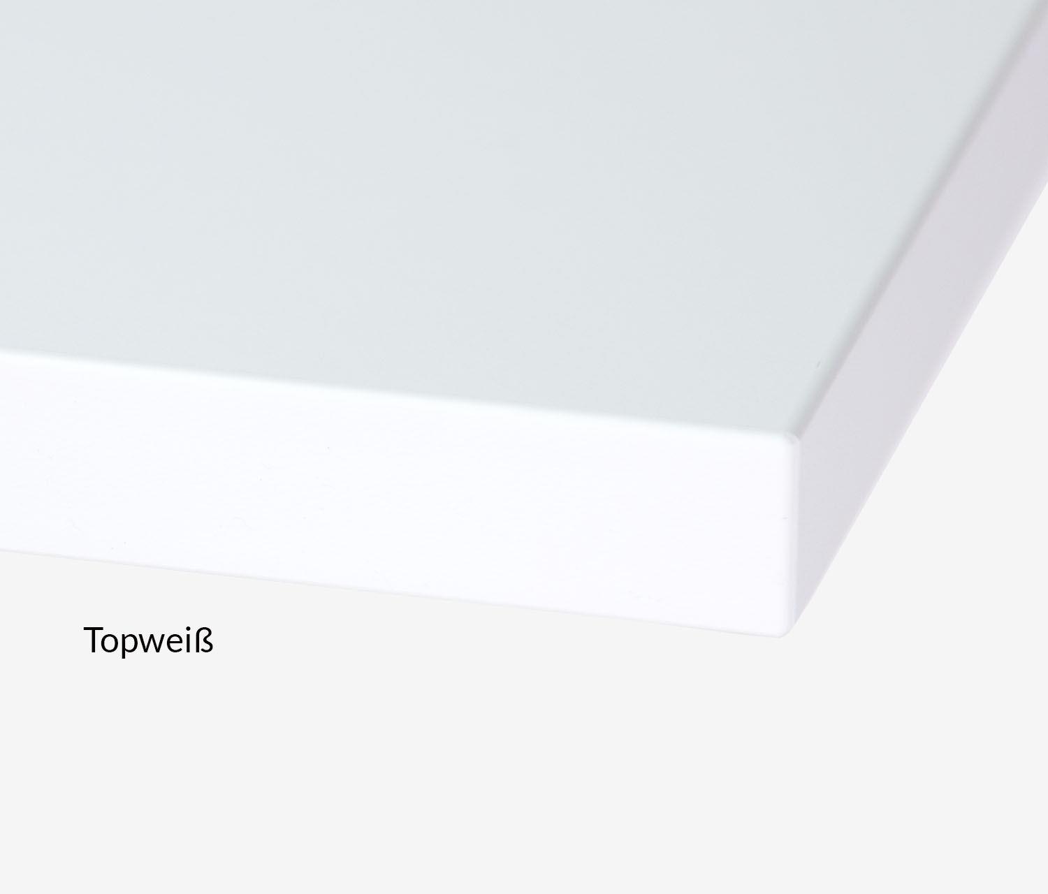 Piano per tavolo a forma libera con decorazione in melamina in 3 misure - Colore: Bianco top | Dimensione: 160x80/100