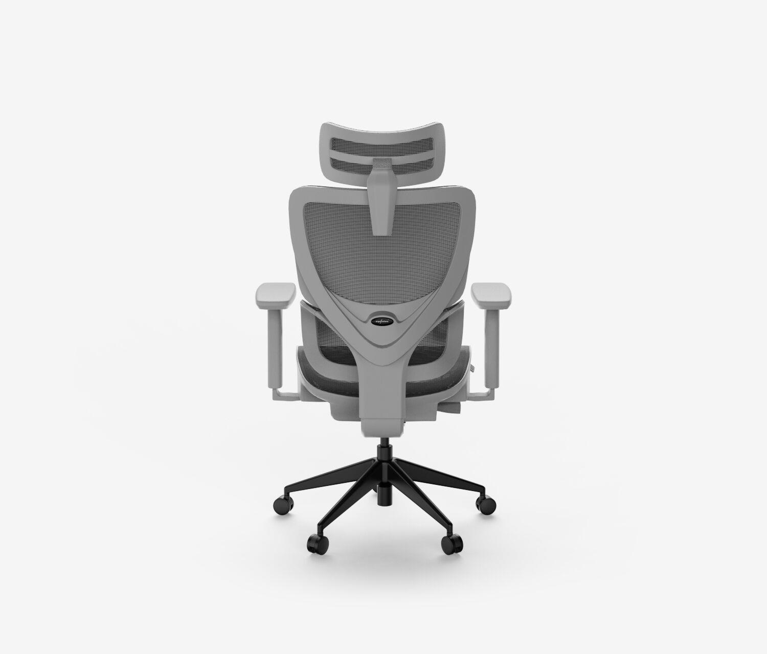 Sedia girevole da ufficio SENTA FX Mesh - Colore: Grigio | Base a croce: Nero  | Molla & Altezza seduta: Normale, altezza seduta 53 - 62 cm
