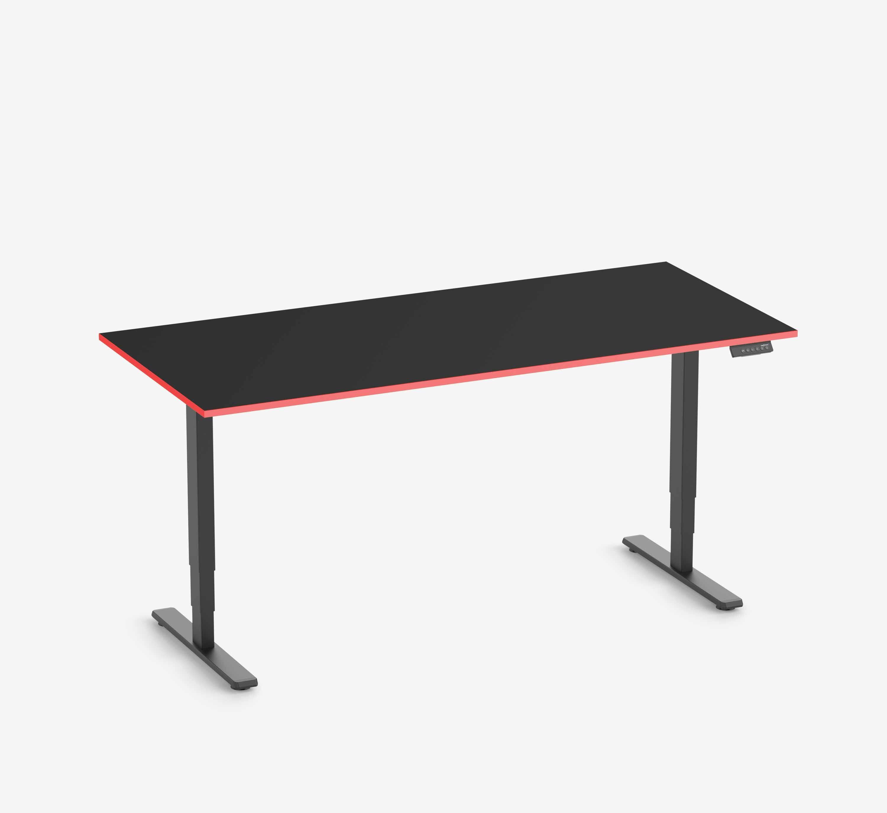 Scrivania da gaming FOKUS - Colore: Nero | Colore bordo: Royal Blue | Forma del piano: Rettangolare | Dimensione: 140x80