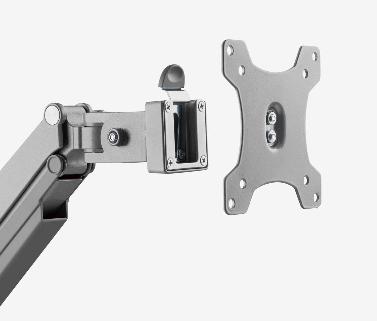 Braccio per monitor con pressione gas Single - argento