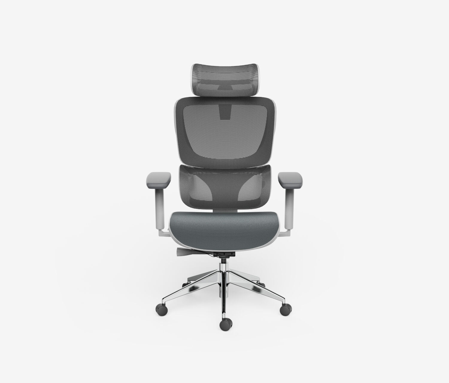 Sedia girevole da ufficio SENTA FX - Colore: Grigio | Molla & Altezza seduta: Bassa, altezza seduta 47 - 58 cm | Base a croce: Alu poliert