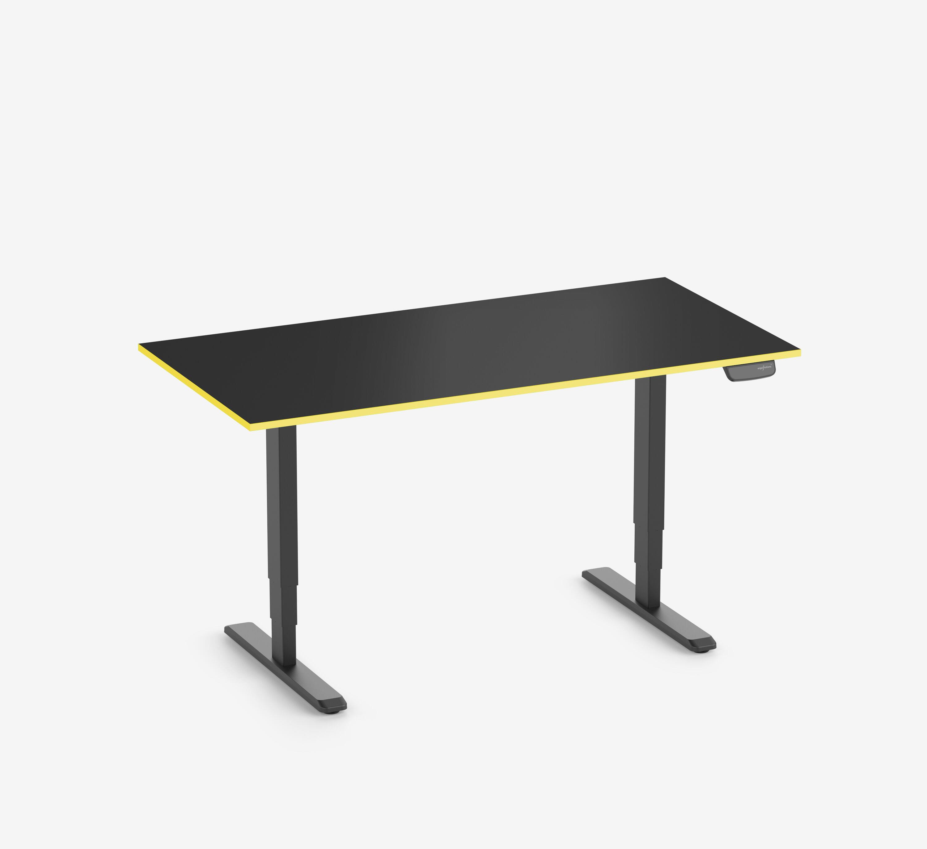Scrivania da gaming PRIMUS - Colore: Bianco | Dimensione: 140x80 | Forma del piano: Rettangolare | Superficie: Classico | Colore bordo: Yellow Cab