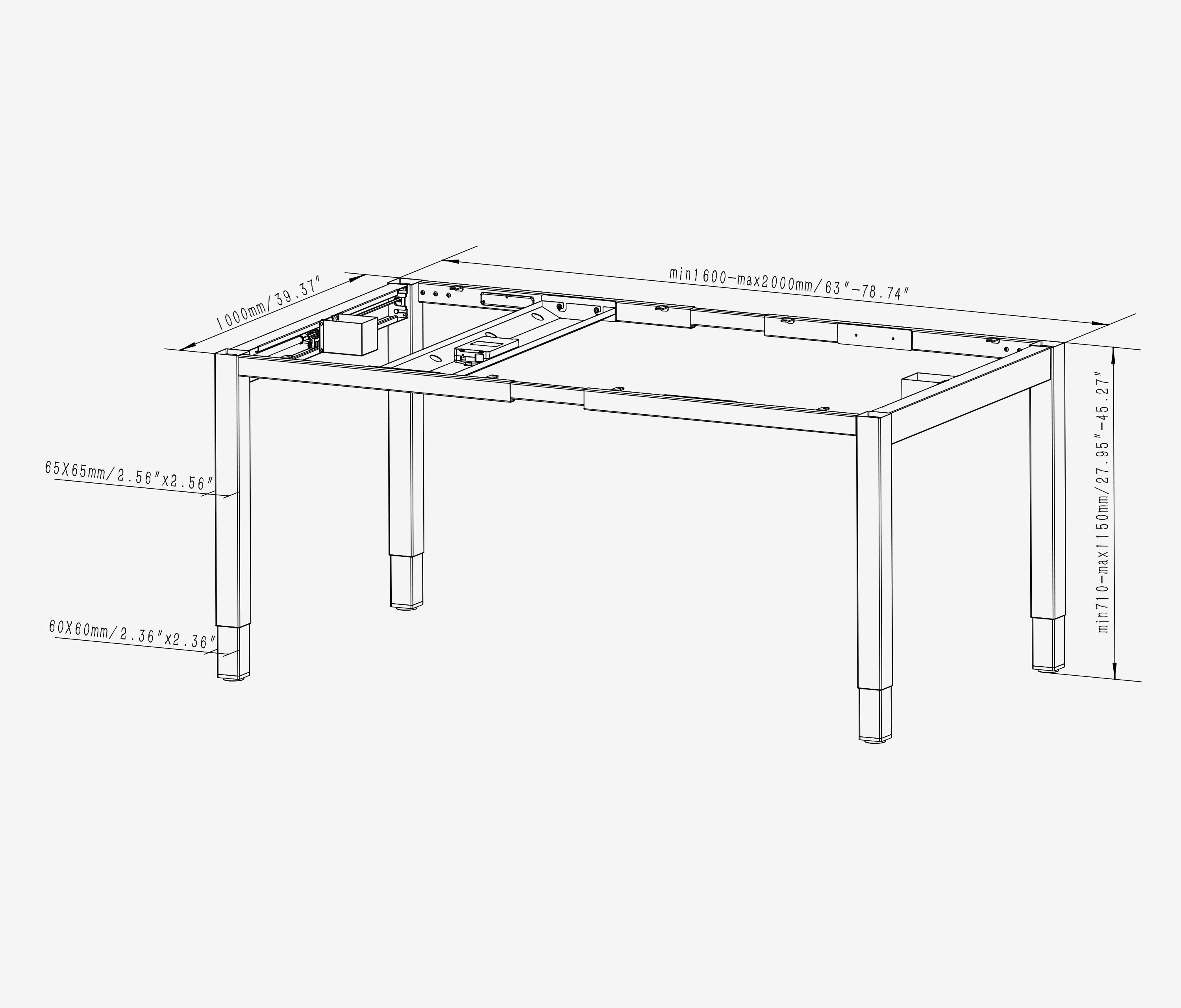 Scrivania PRIMUS a 4 gambe