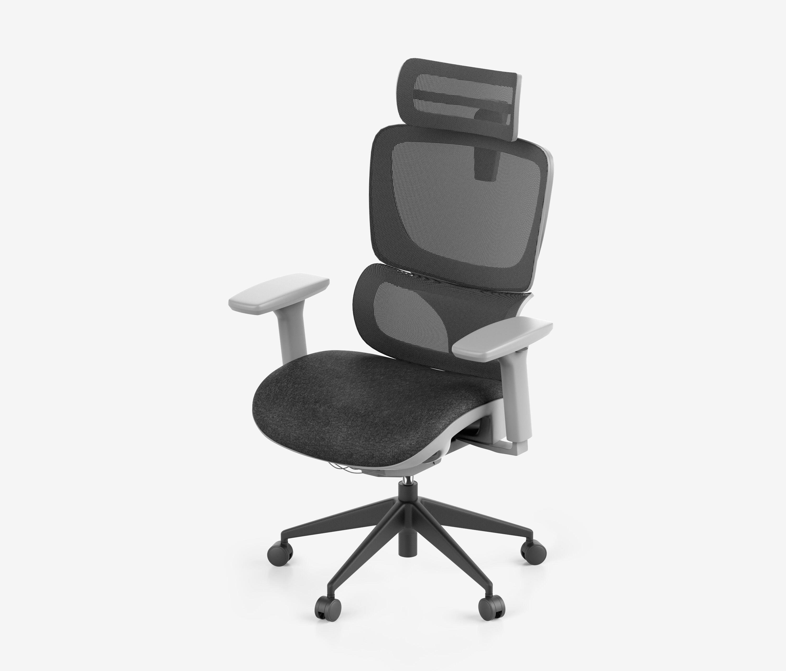 Sedia girevole da ufficio SENTA FX - Colore: Grigio | Molla & Altezza seduta: Normale, altezza seduta 50 - 60 cm | Base a croce: Schwarz