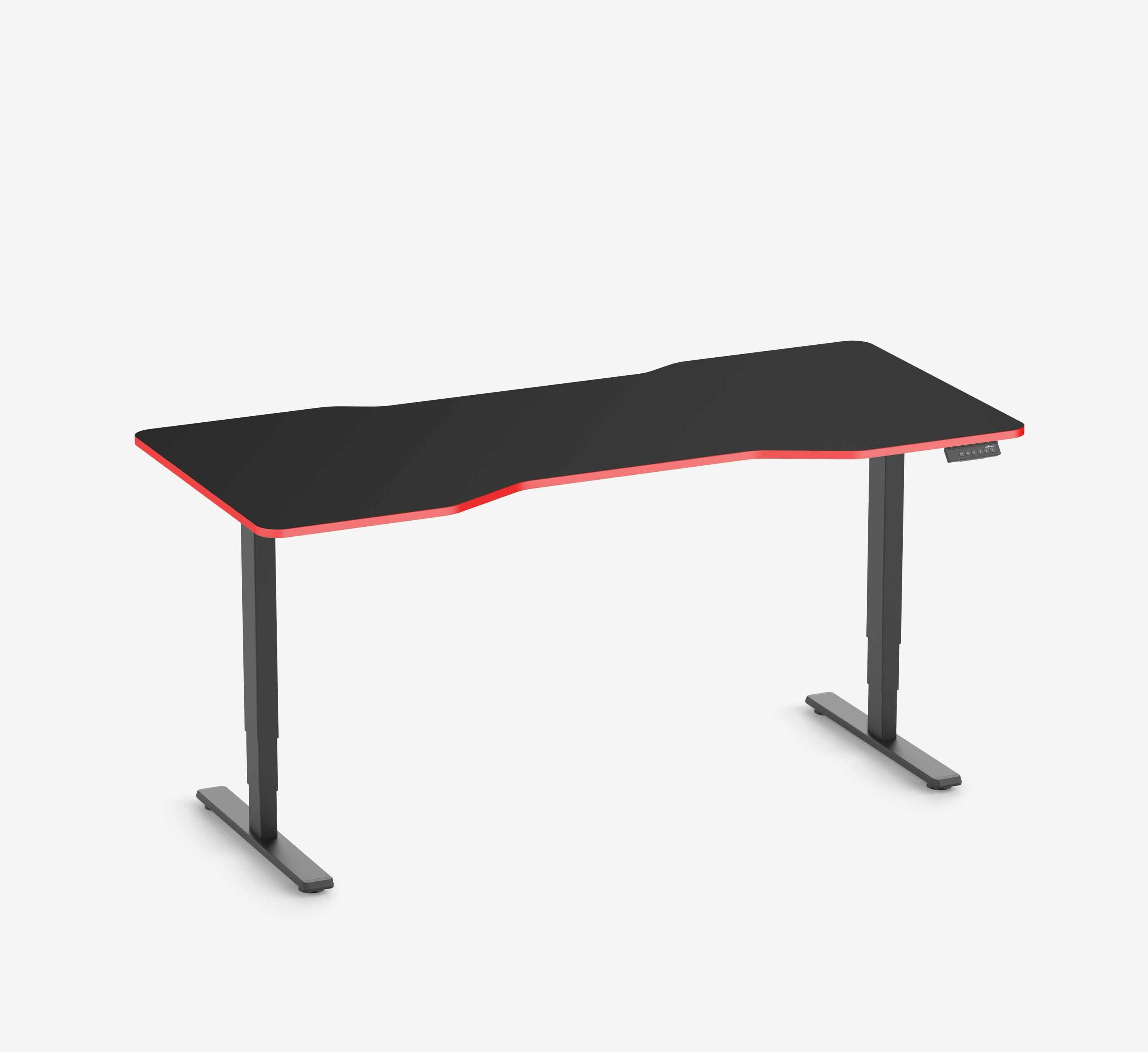 Scrivania da gaming FOKUS - Colore: Nero | Colore bordo: Royal Blue | Forma del piano: Rettangolare | Dimensione: 140x80