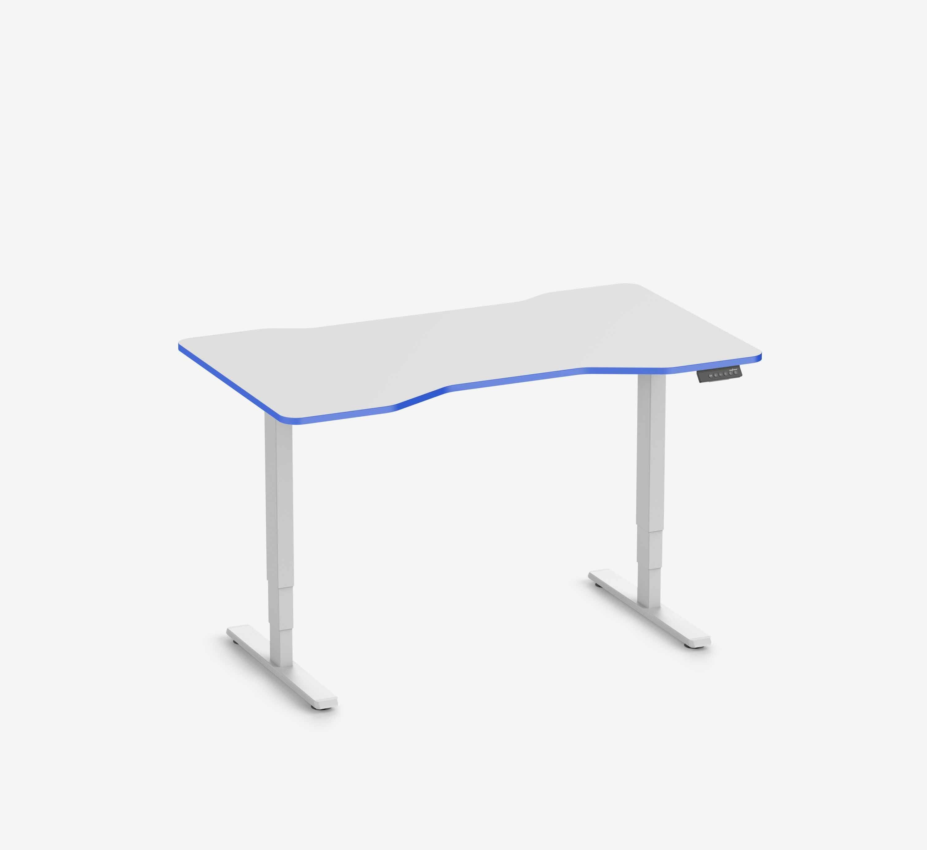 Scrivania da gaming FOKUS - Colore: Nero | Colore bordo: Royal Blue | Forma del piano: Rettangolare | Dimensione: 140x80