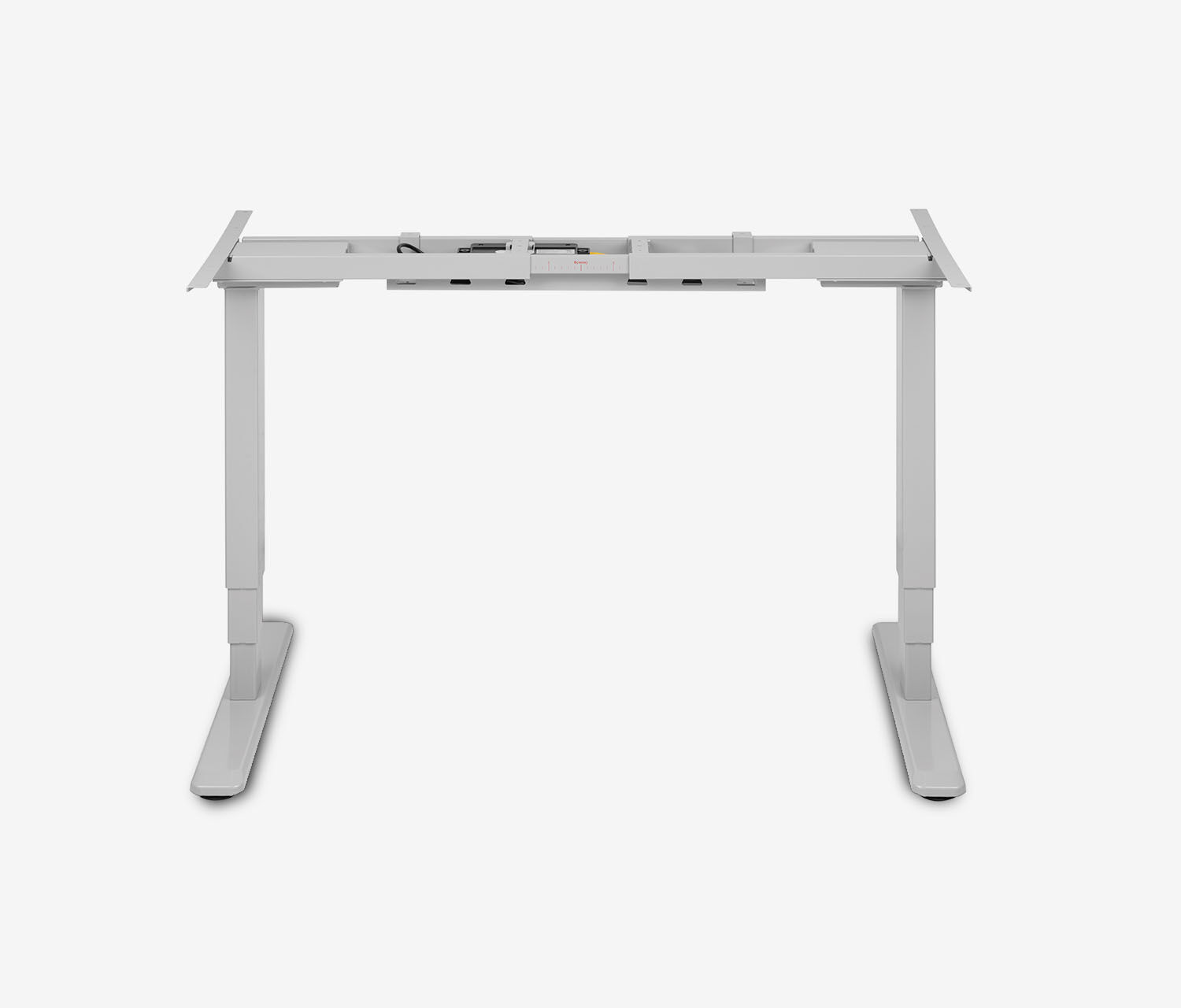 PRIMUS Freiformschreibtisch, Gestell Grau 1600 x 800/1000 x 25 mm Topweiß, Ausführung Rechts