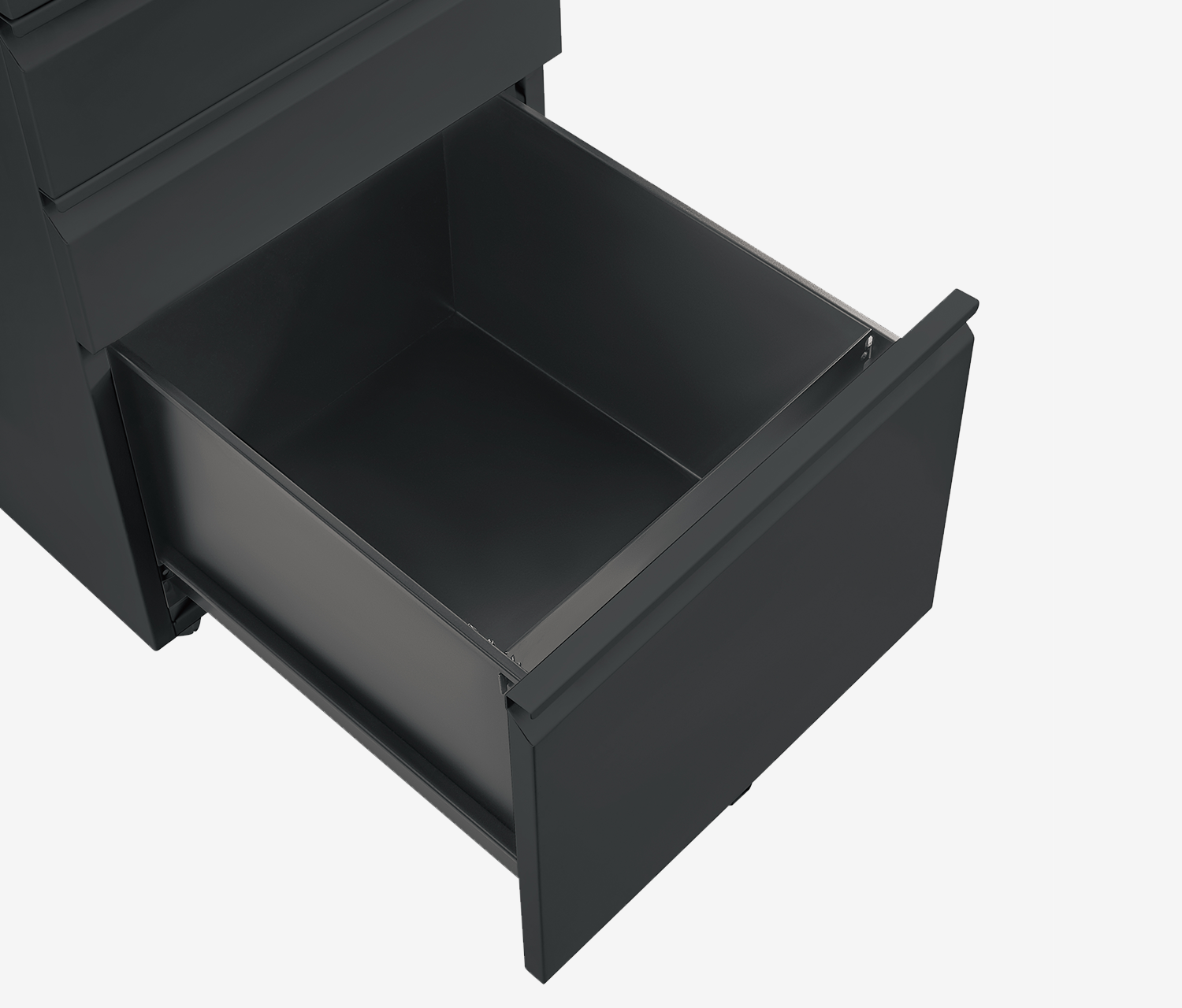 Metall Rollcontainer Schwarz - ohne Blende