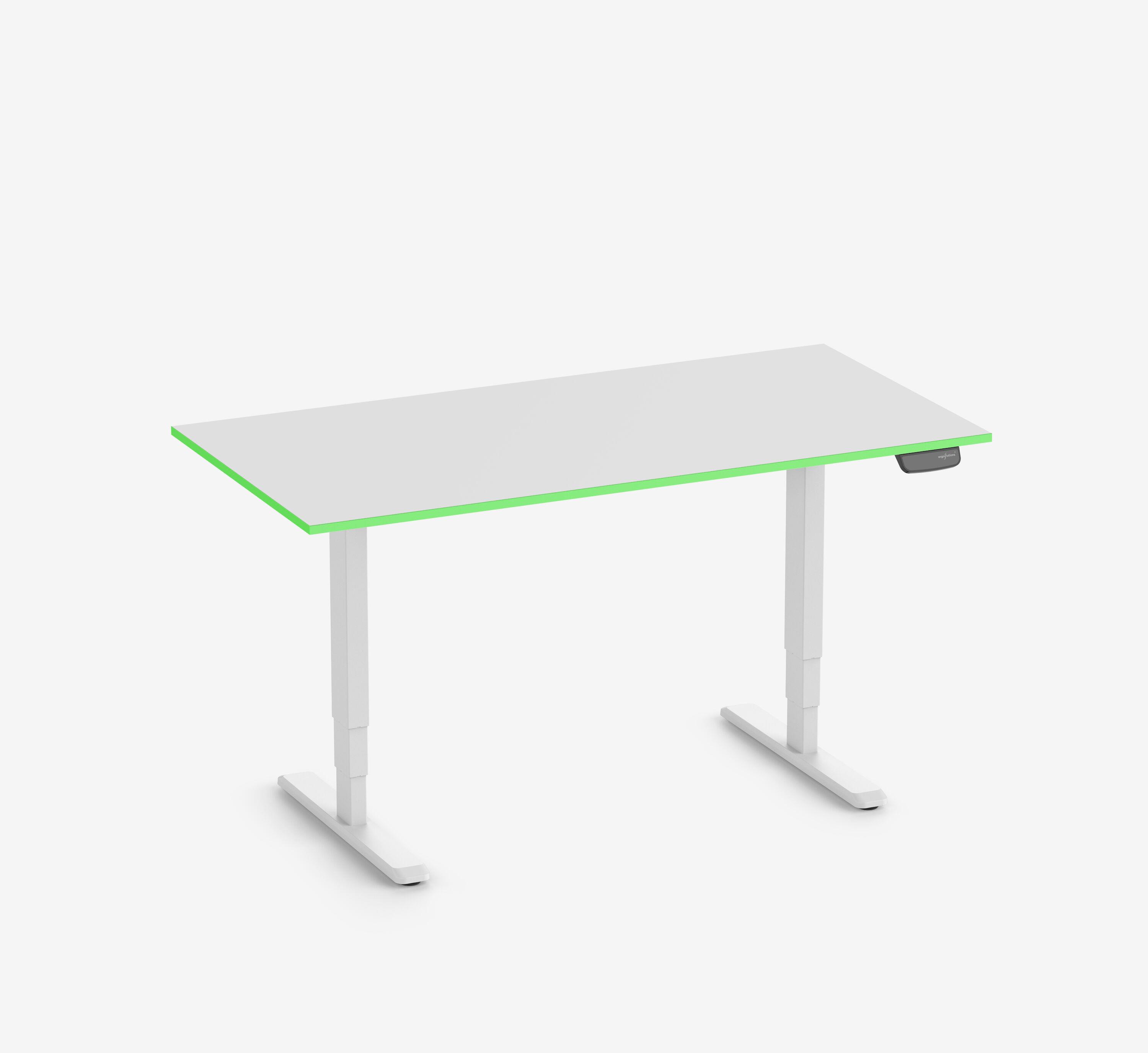 Scrivania da gaming PRIMUS - Colore: Bianco | Dimensione: 140x80 | Forma del piano: Rettangolare | Superficie: Classico | Colore bordo: Yellow Cab