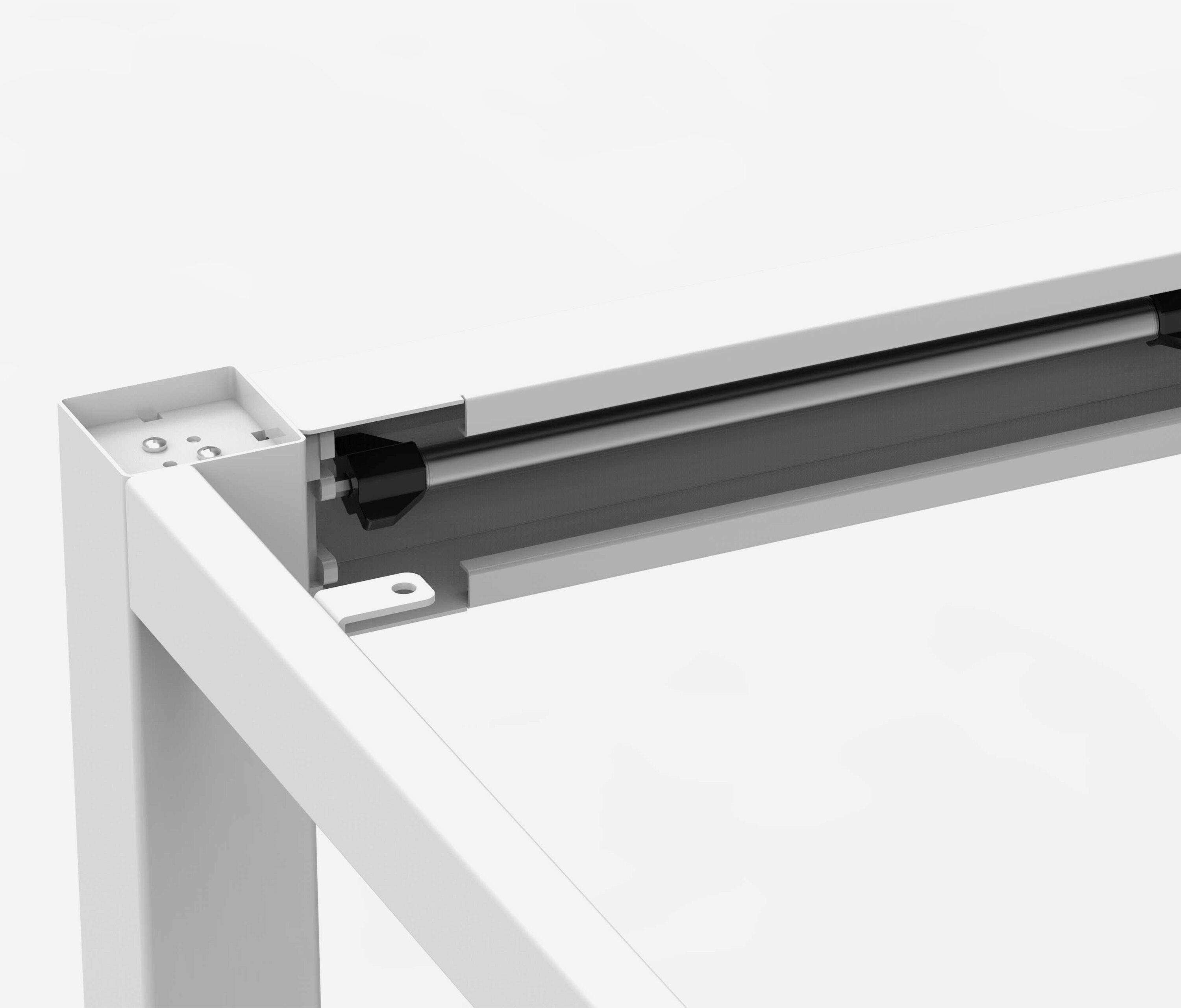 Scrivania PRIMUS a 4 gambe - Colore: Bianco | Dimensione: 160x80 | Decoro: Grigio chiaro