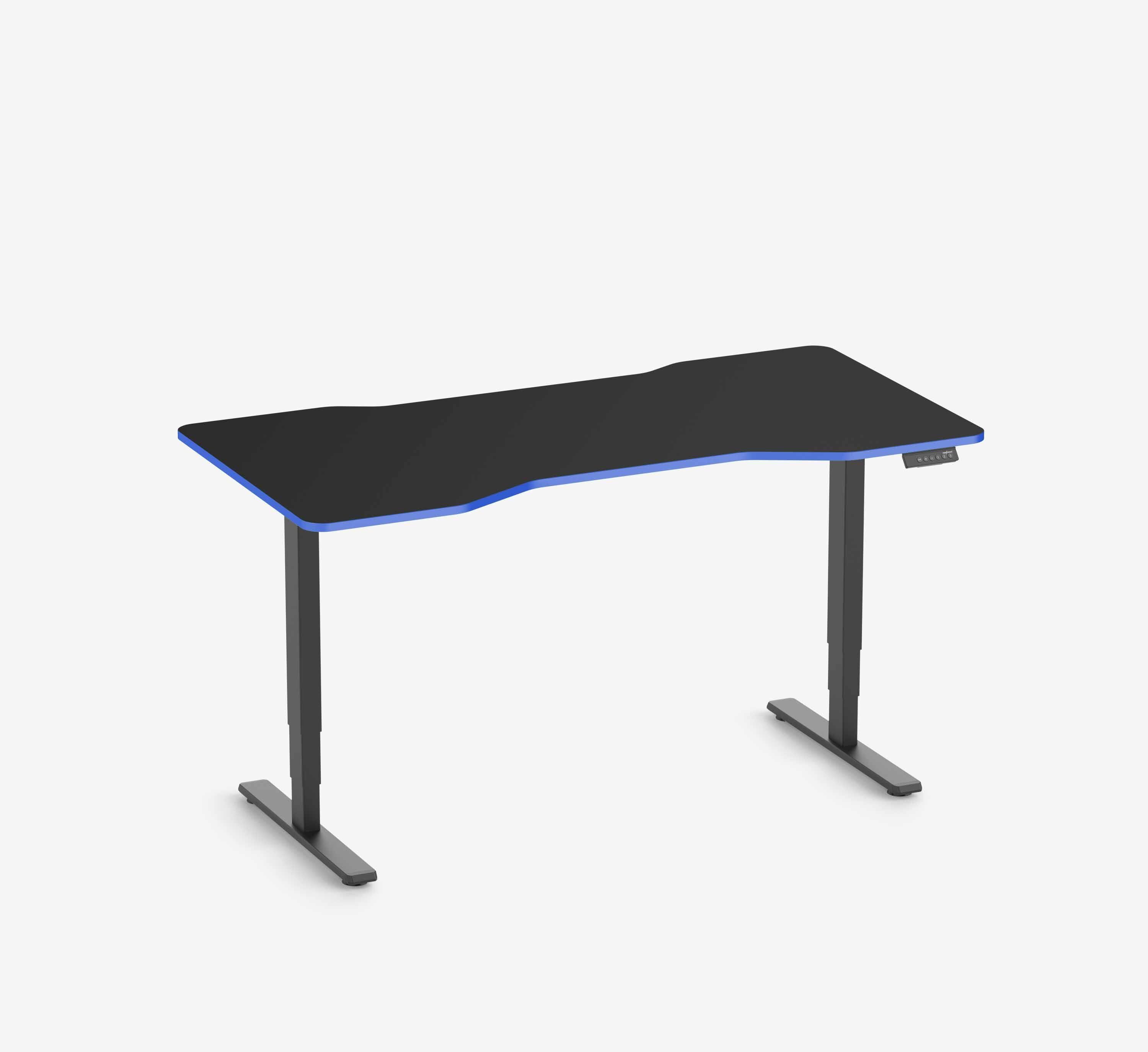 Scrivania da gaming FOKUS - Colore: Nero | Colore bordo: Royal Blue | Forma del piano: Rettangolare | Dimensione: 140x80