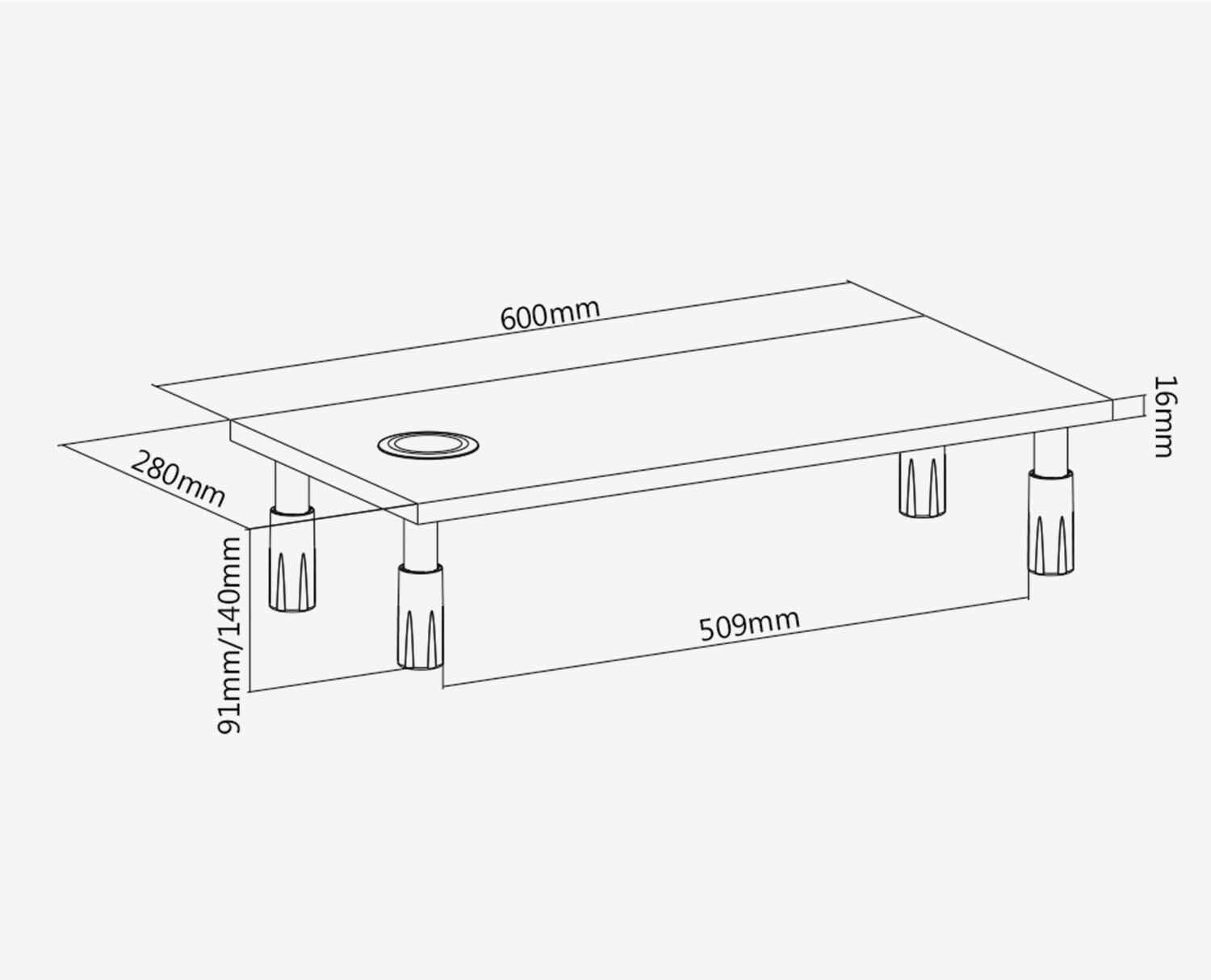 Rialzo per monitor con caricatore Qi integrato