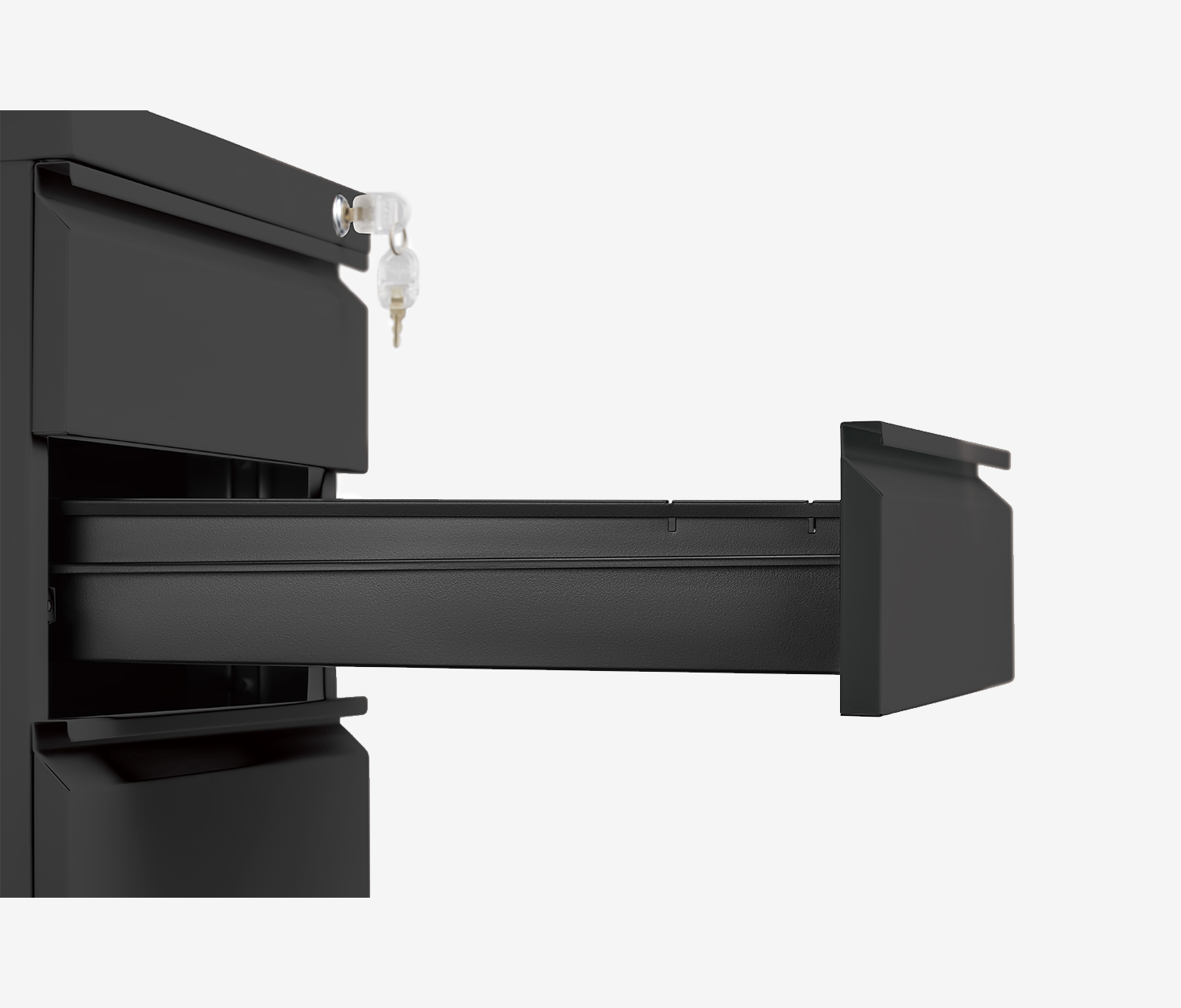 Metall Rollcontainer Schwarz - ohne Blende