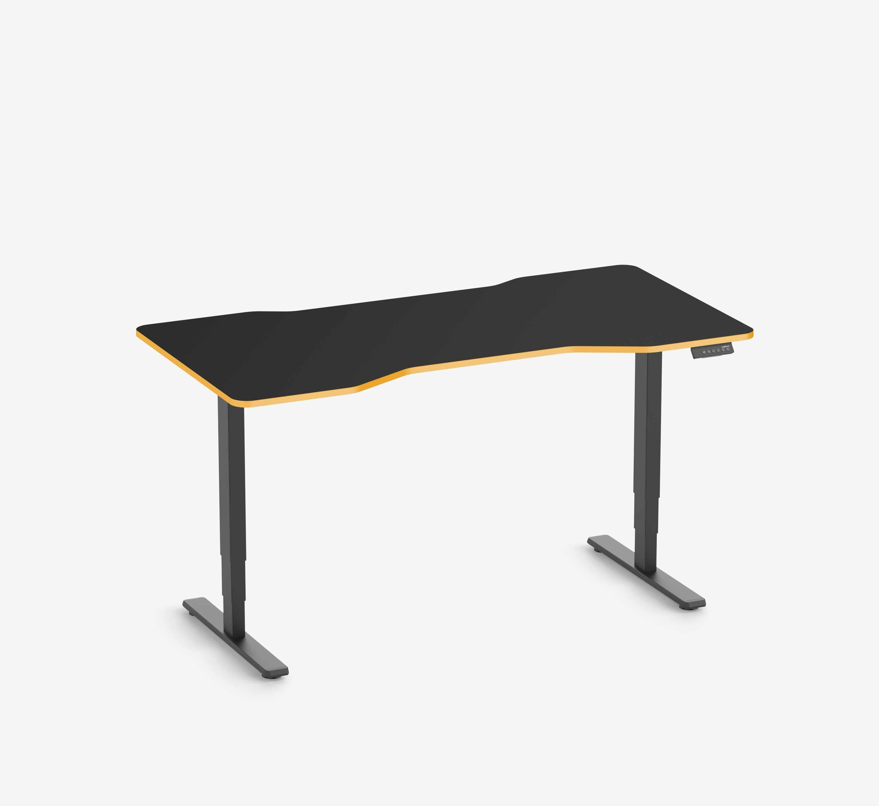 Scrivania da gaming FOKUS - Colore: Nero | Colore bordo: Royal Blue | Forma del piano: Rettangolare | Dimensione: 140x80