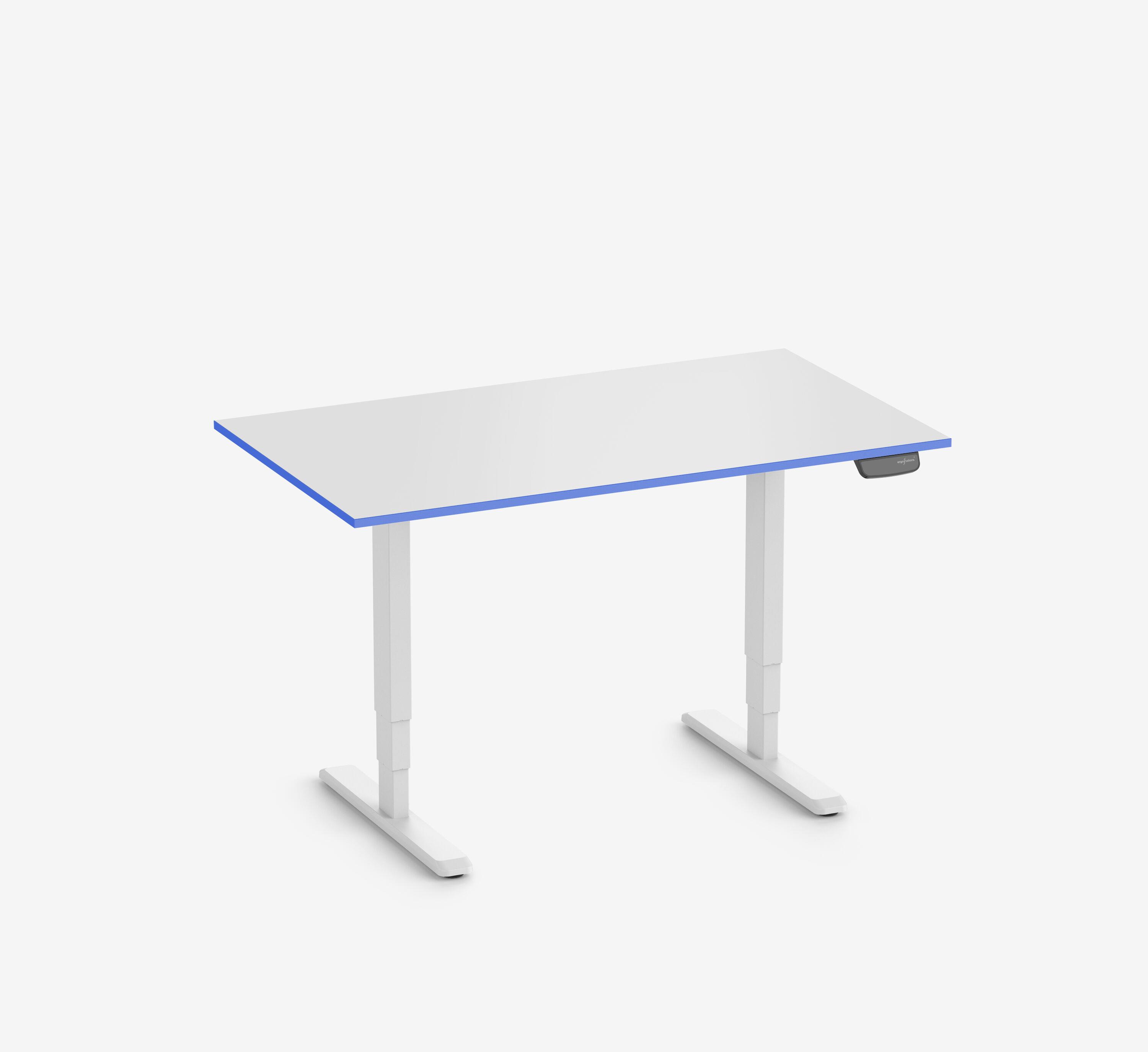 Scrivania da gaming PRIMUS - Colore: Bianco | Dimensione: 140x80 | Forma del piano: Rettangolare | Superficie: Classico | Colore bordo: Yellow Cab