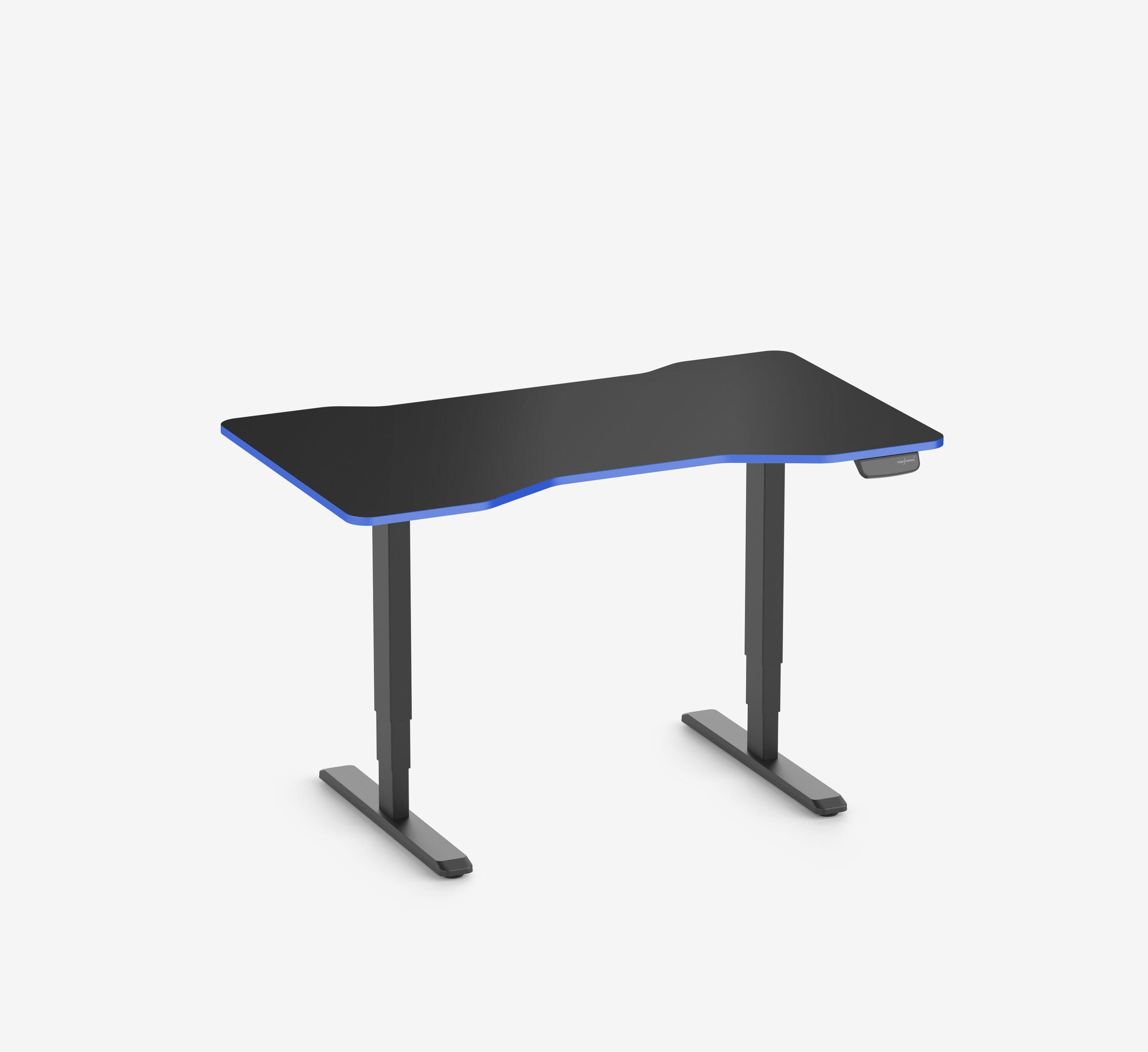 Scrivania da gaming PRIMUS - Colore: Bianco | Dimensione: 140x80 | Forma del piano: Rettangolare | Superficie: Classico | Colore bordo: Yellow Cab