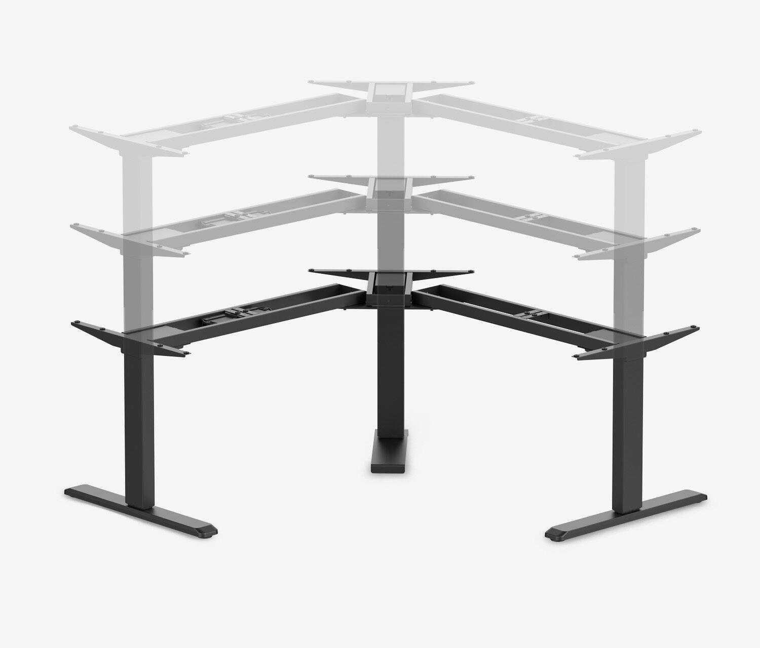 Scrivania angolare PRIMUS - Decoro: Faggio | Struttura: Nero | Dimensione del piano: 160/80x160/80