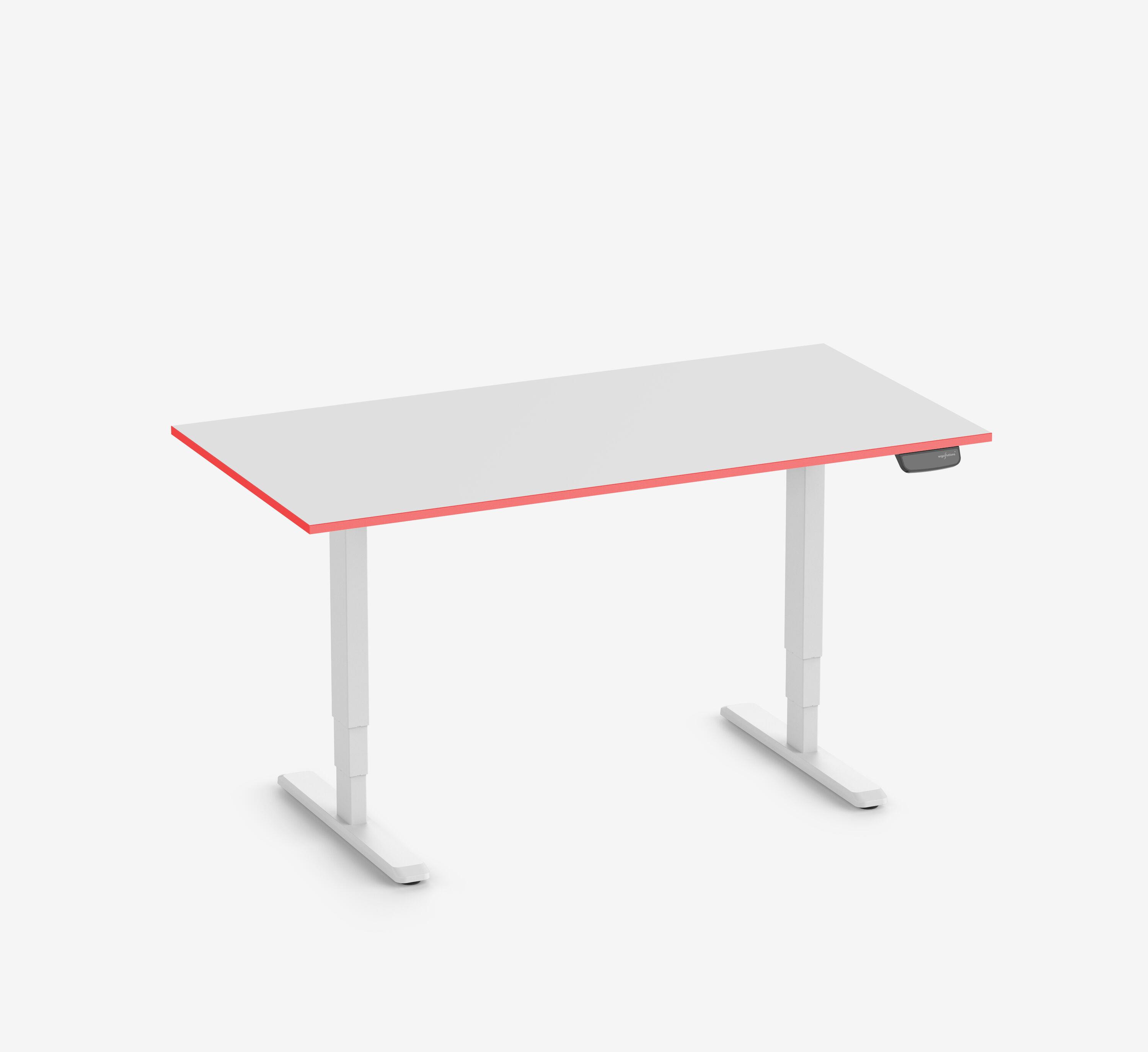 Scrivania da gaming PRIMUS - Colore: Bianco | Dimensione: 140x80 | Forma del piano: Rettangolare | Superficie: Classico | Colore bordo: Yellow Cab