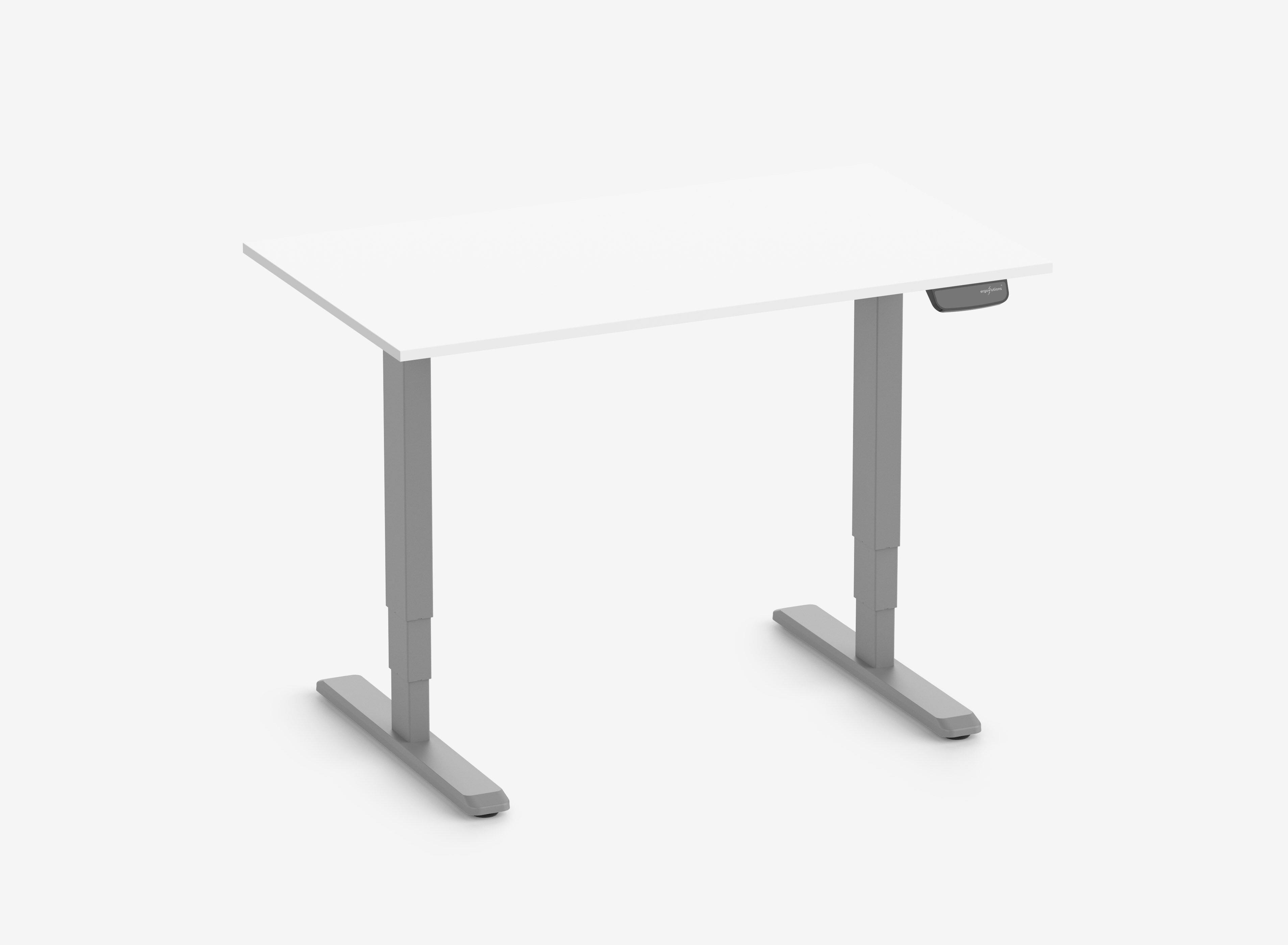 Scrivania PRIMUS - Colore: Grigio | Dimensione: 120x70 | Spessore del piano: 19 mm | Decoro del piano tavolo: Bianco top