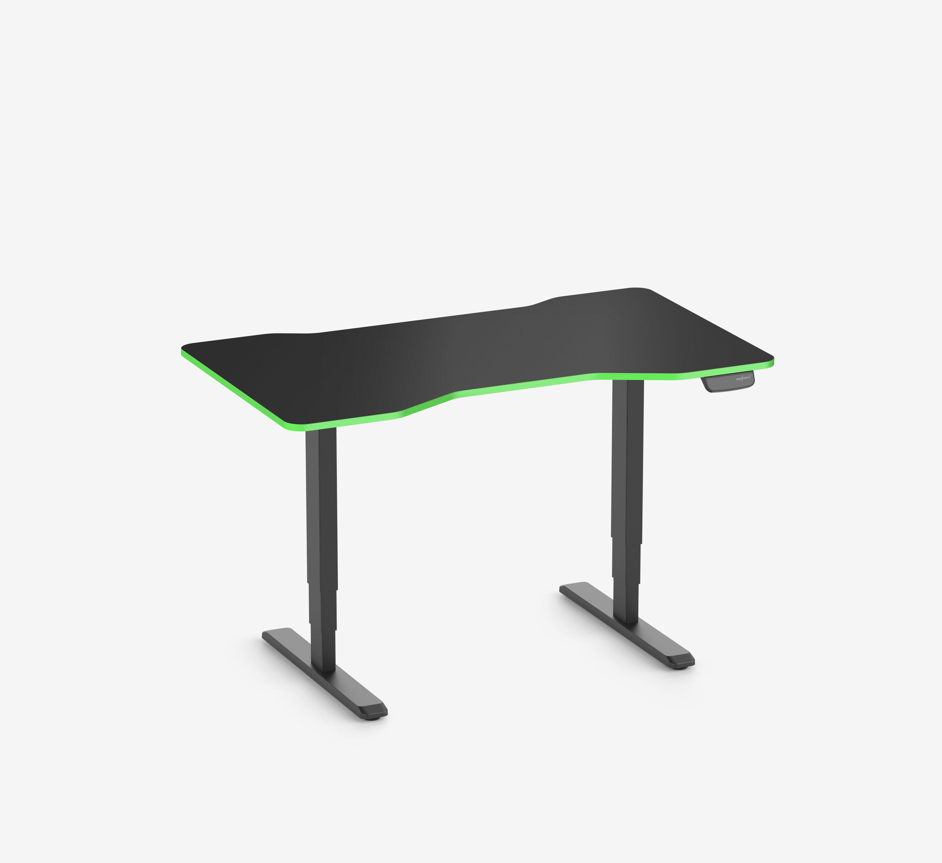 Scrivania da gaming PRIMUS - Colore: Bianco | Dimensione: 140x80 | Forma del piano: Rettangolare | Superficie: Classico | Colore bordo: Yellow Cab