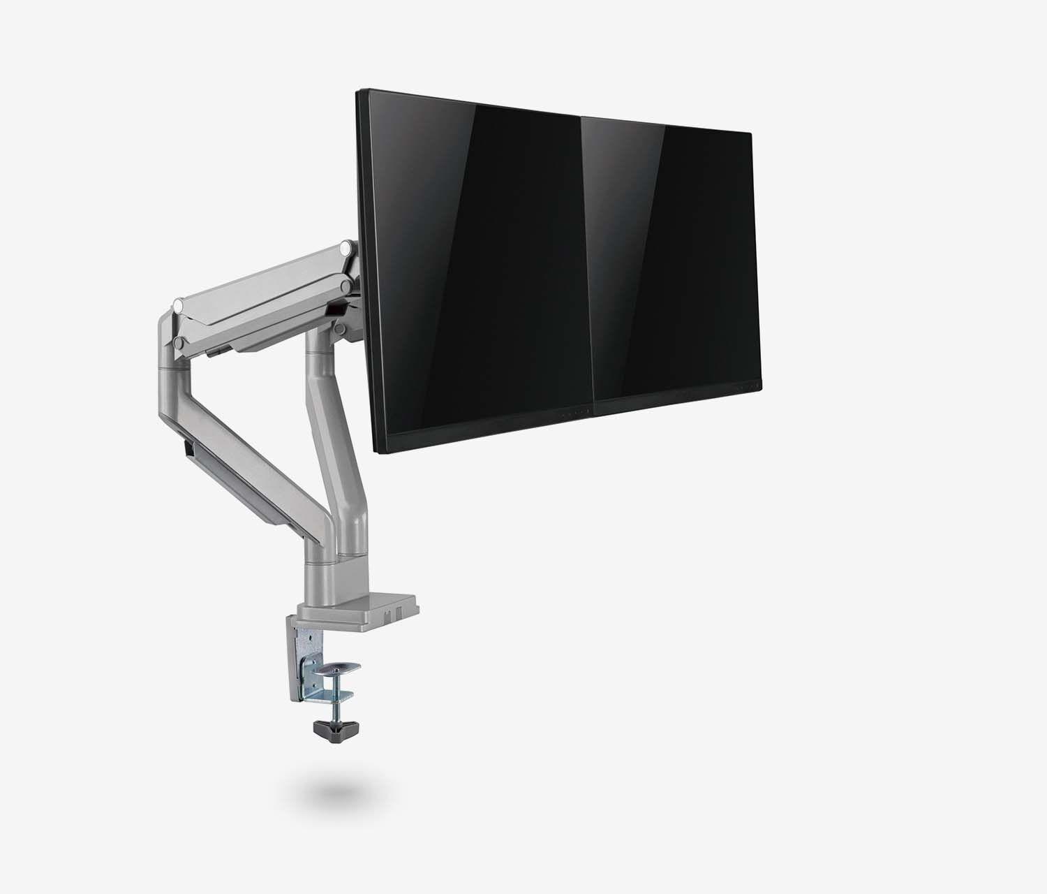 Braccio per monitor con pressione a gas Dual - argento