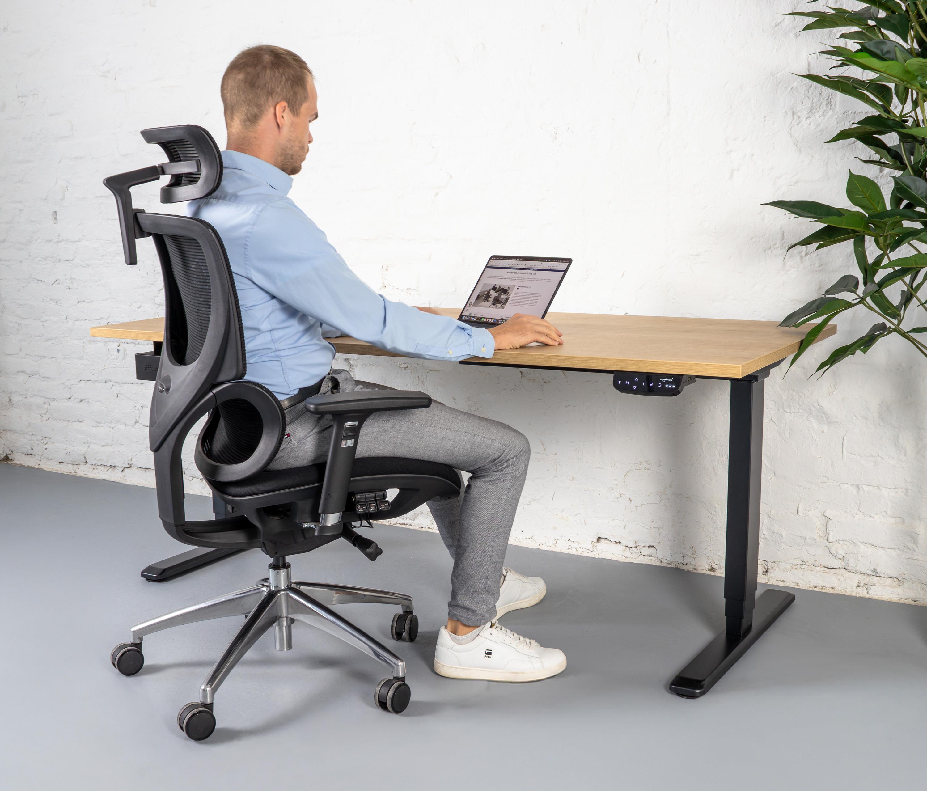 Sedia girevole da ufficio SENTA FX - Colore: Grigio | Molla & Altezza seduta: Alta, altezza seduta 53 - 64 cm | Base a croce: Schwarz