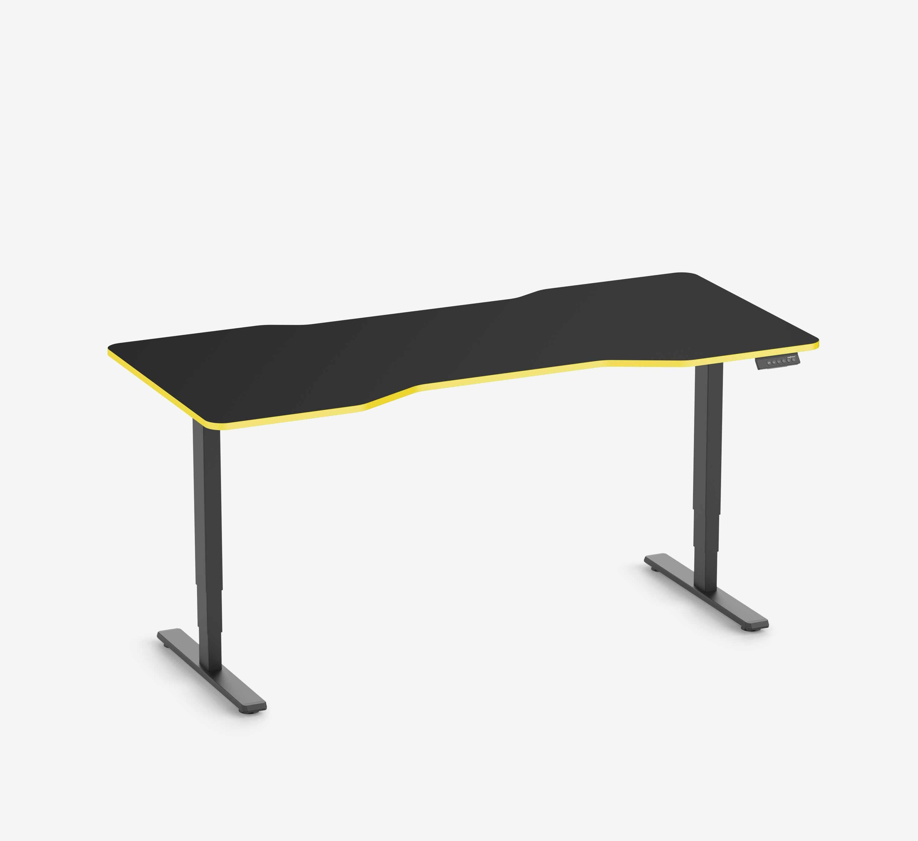 Scrivania da gaming FOKUS - Colore: Nero | Colore bordo: Royal Blue | Forma del piano: Rettangolare | Dimensione: 140x80