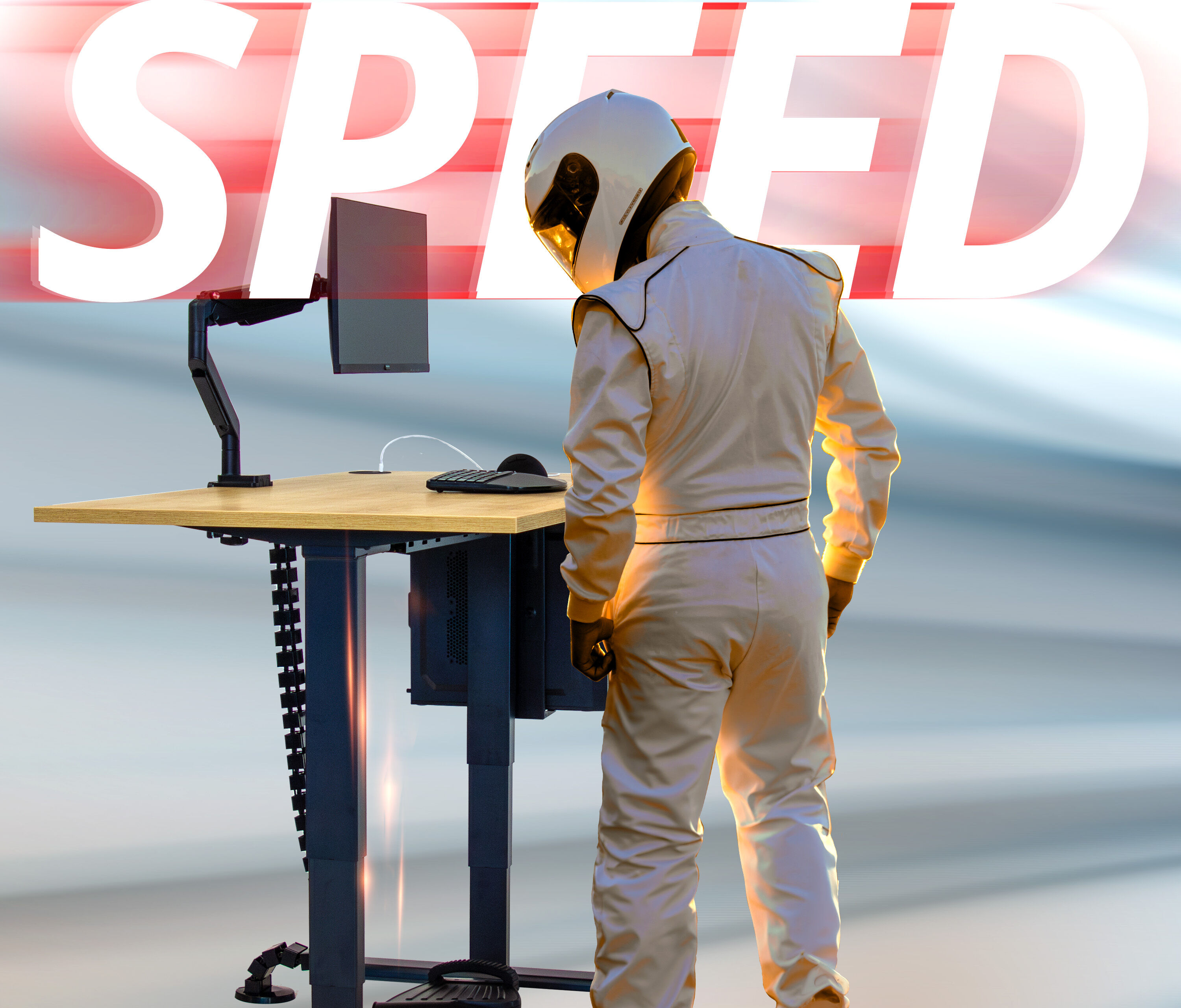 Scrivania rettangolare PRIMUS SPEED